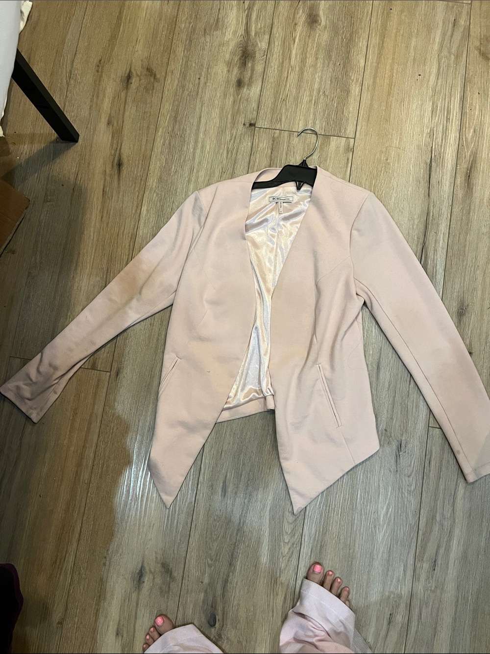 BCBG Womens Pale Pink Open Front Blazer Jacket BCBGeneration blazer